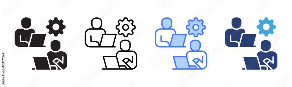 Aufkleber co worker icon sheet multiple style collection