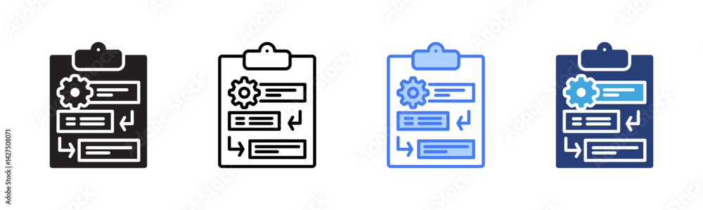 Poster Workflow icon sheet multiple style collection