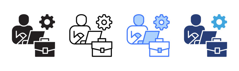 Worker icon sheet multiple style collection