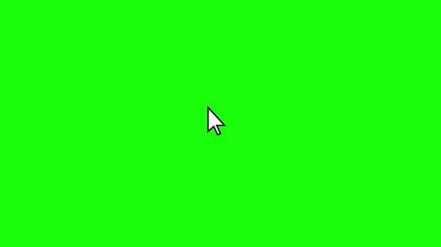 Mouse click, Click icon animation cursor symbol with green screen