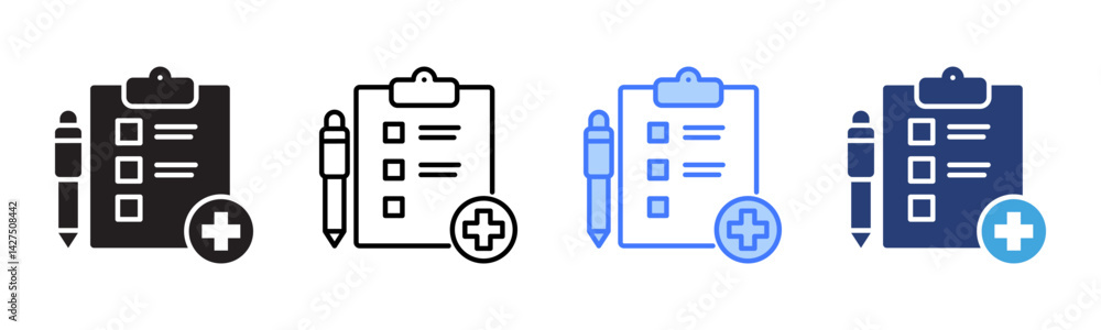 Poster Add Task icon sheet multiple style collection