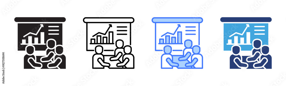 Aufkleber statisctics icon sheet multiple style collection