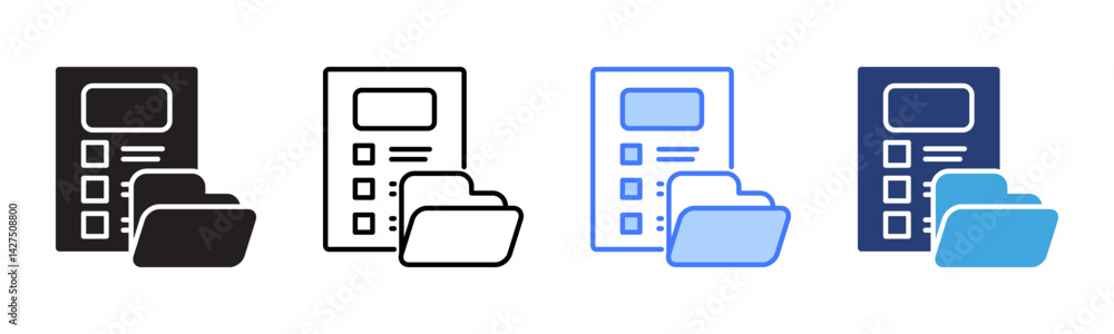 Poster curriculum vitae icon sheet multiple style collection