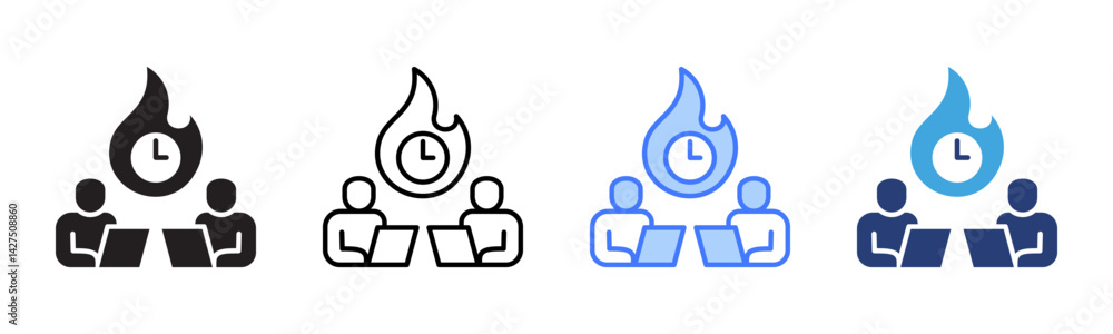 Poster deadline icon sheet multiple style collection