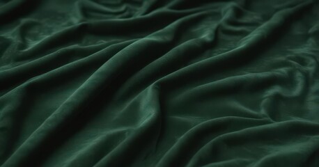 Obraz premium Deep green velvet fabric, richly textured and ideal for design projects , home decor, material, texture