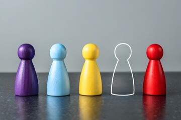 There is one person missing to complete the team. Recruiting workers. Workforce gaps, job recruitment, and staffing needs. Job vacancy. Talent acquisition campaigns to fill essential roles concepts