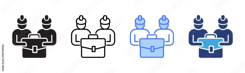 Poster Worker icon sheet multiple style collection