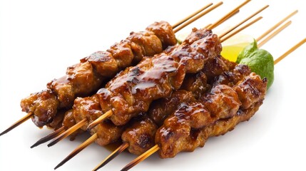 Delicious grilled skewers of savory meat