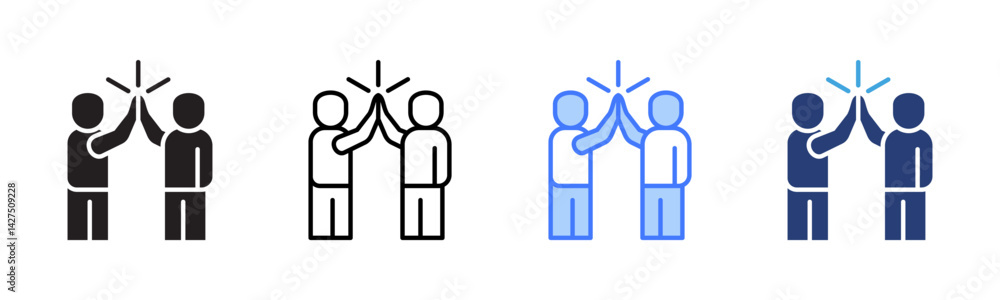 Poster High Five icon sheet multiple style collection