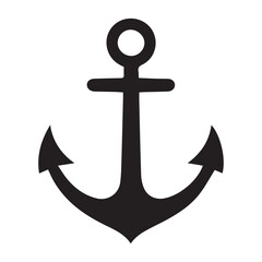 A anchor icon silhouette on white background Vector Design. 
