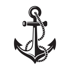 A anchor icon silhouette on white background Vector Design. 