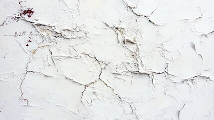Obraz premium Textured White Wall with Cracks and Peeling Paint for Grunge Effects