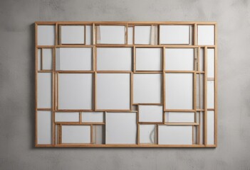 Empty photo collage frame grid mockup; varied frame styles in a structured arrangement , vintage, stylish, photography