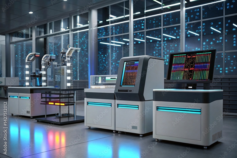 Poster advanced dna sequencing technology in modern laboratory setting