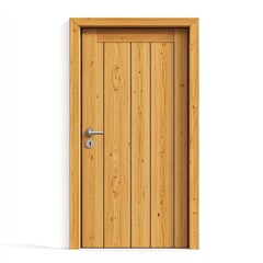 Obraz premium Natural wood interior door with vertical planks