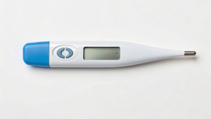 Digital Thermometer Medical Device Health Care White and Blue Temperature Measurement Tool