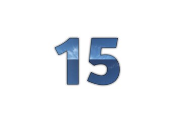 Number Fifteen Sky and Sea Design Graphic