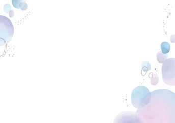 バブルのような水彩マーブルのフレーム