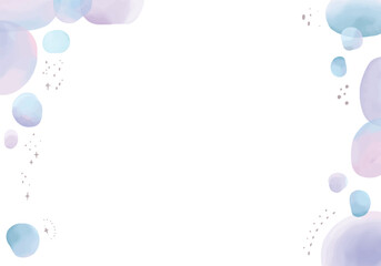 バブルのような水彩マーブルのフレーム