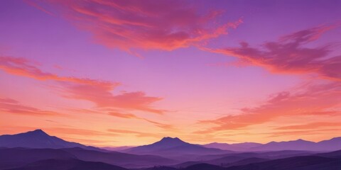 Obraz premium Fiery orange and violet sunset hues blend in abstract watercolor wash , heavenly, dramatic