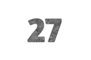 Number Twenty-Seven Textured with Asphalt Appearance