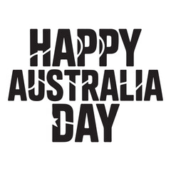 Typography design of Happy Australia Day on white background