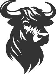 Silhouette of a cow head