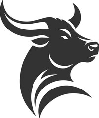 Silhouette of a cow head