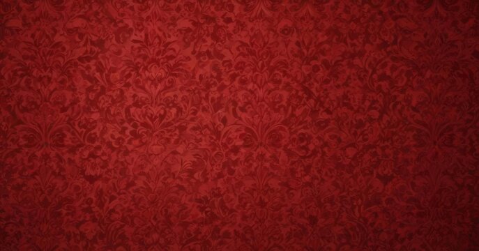 Intricate red damask floral wallpaper, rich texture , decor, elegant, home