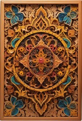 Obraz premium A beautifully crafted wooden carving featuring an intricate floral design, showcasing delicate details and smooth textures, highlighting the artisan's skill.