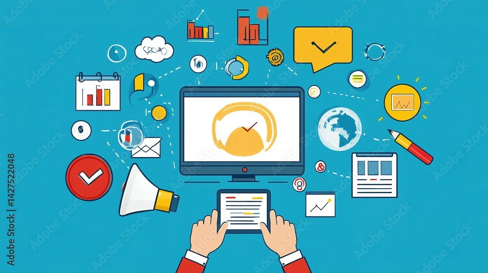 Poster digital performance management tools and workflows.
