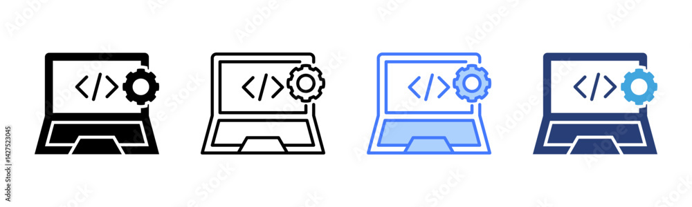 Poster Software Development icon sheet multiple style collection