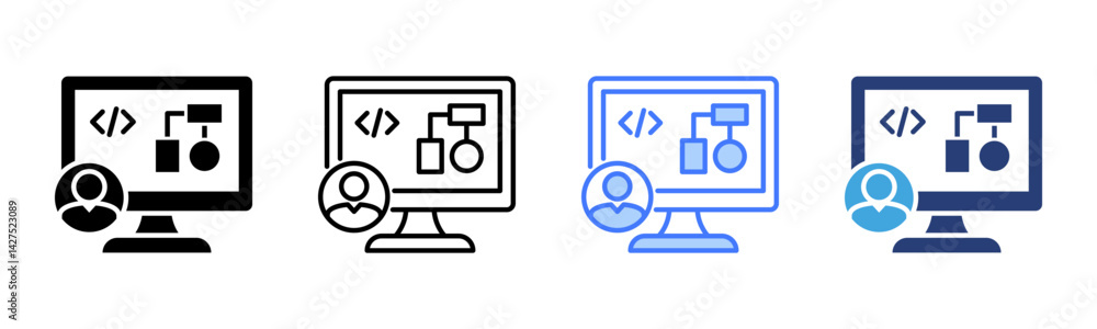 Poster Software Engineer icon sheet multiple style collection