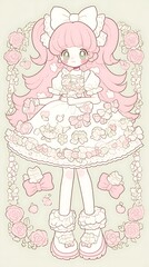 Cute girl in floral dress