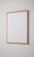 Obraz premium Modern poster mockup, wooden clips, white wall, photography, wood