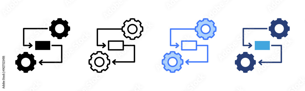 Poster Automation icon sheet multiple style collection