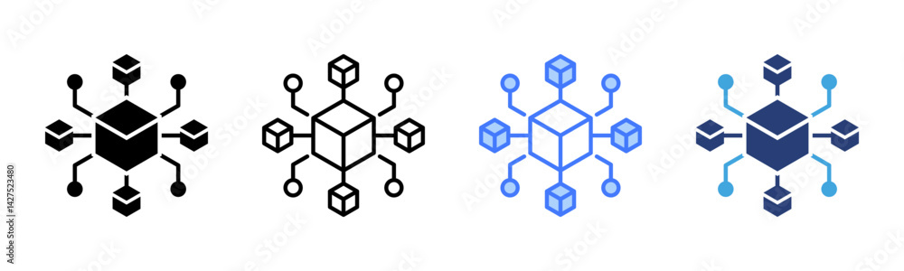 Aufkleber microservice icon sheet multiple style collection