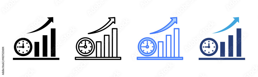 Poster time to market icon sheet multiple style collection