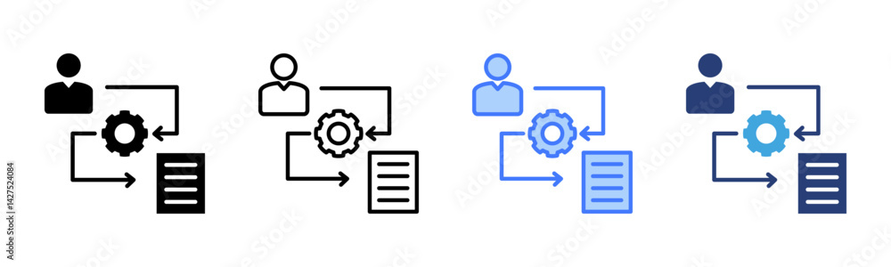 Poster Workflow icon sheet multiple style collection