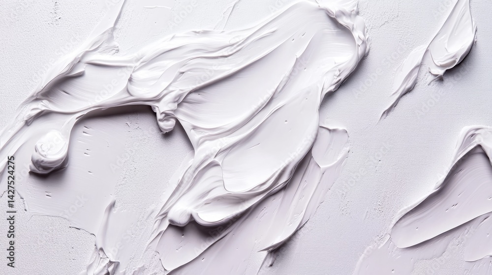 Aufkleber creative white paste application on horizontal surface studio setting artistic texture focus aesthet