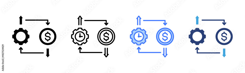 Poster Efficiency icon sheet multiple style collection