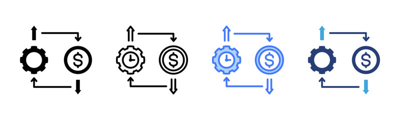 Efficiency icon sheet multiple style collection