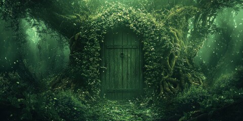 Enchanted Forest Door: A Mystical Gateway to an Unknown Realm