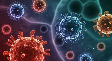 Microscopic Viral Landscape:  Bioluminescent Pathogens in Cellular Matrix