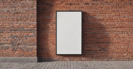 Modern poster mockup on brick wall, urban setting,  aged,  advertisement