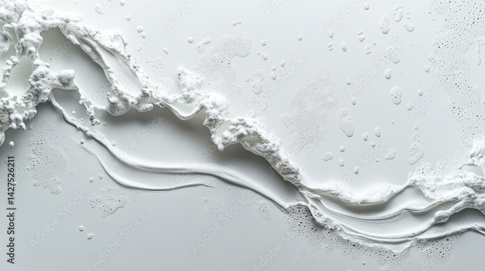 Poster fluid white texture abstract art horizontal background creative design minimalist style aerial view