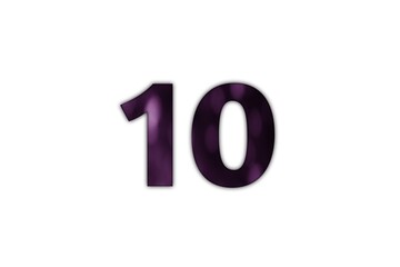 Number Ten with Purple Bokeh Background Design
