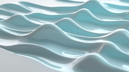 Fototapeta premium Abstract teal data flow on pure white background with minimalist keylines, tech startup presentation design