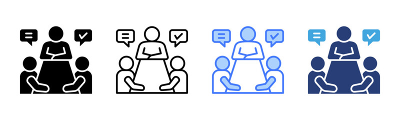 Meeting icon sheet multiple style collection