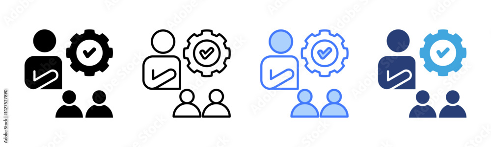 Poster briefing icon sheet multiple style collection